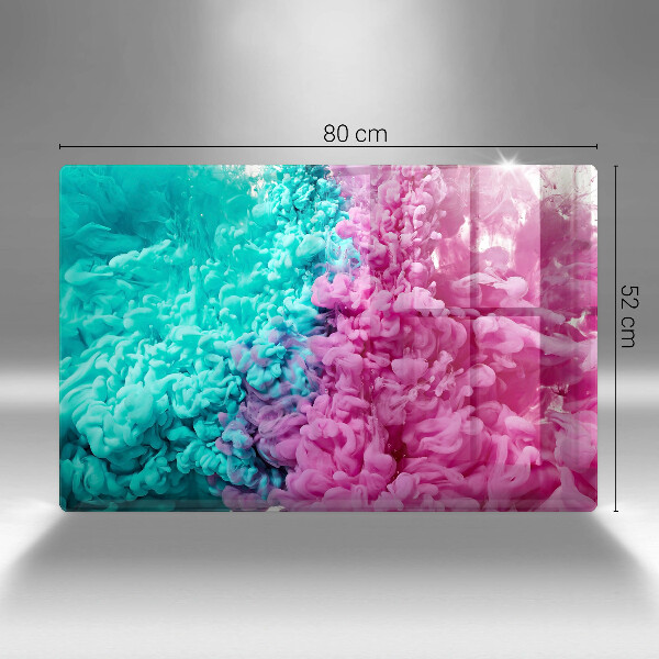 Chopping board glass Turkos-pink smoke