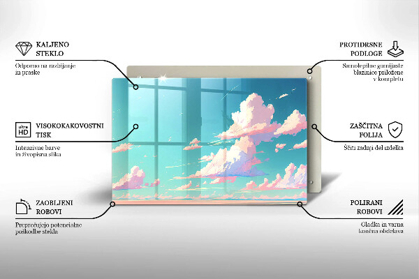 Chopping board glass Illustration sky