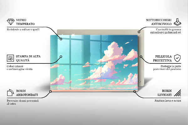 Chopping board glass Illustration sky