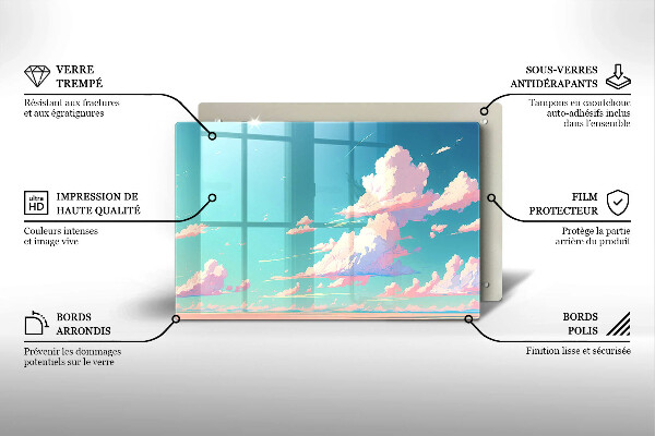 Chopping board glass Illustration sky