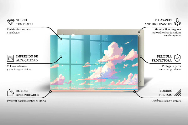 Chopping board glass Illustration sky