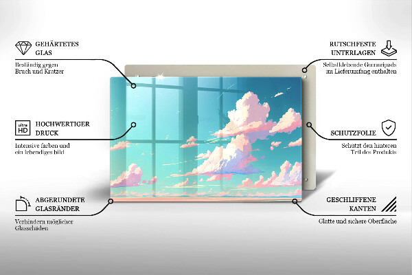 Chopping board glass Illustration sky
