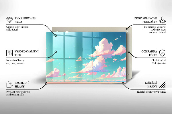 Chopping board glass Illustration sky