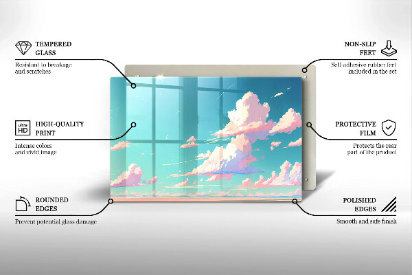 Chopping board glass Illustration sky