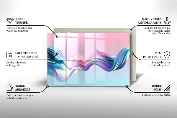 Chopping board glass Pastel abstraction