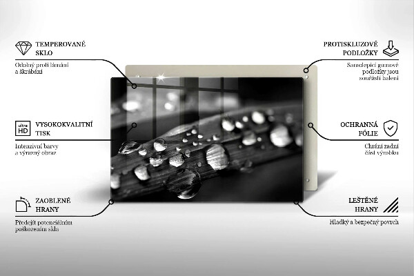 Worktop saver Drops of dew on the leaves