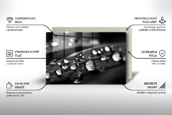 Worktop saver Drops of dew on the leaves