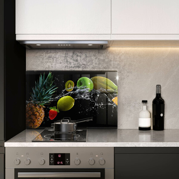 Chopping board glass Fruits in water