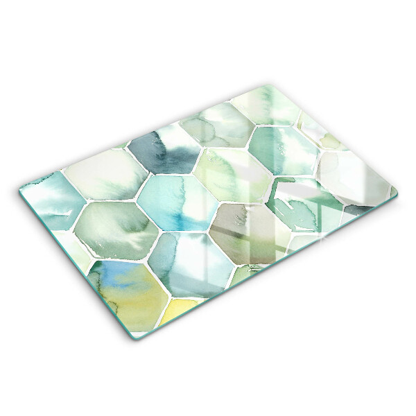 Cutting board Watercolor hexagons