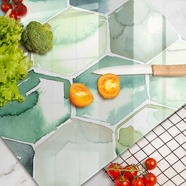 Cutting board Watercolor hexagons