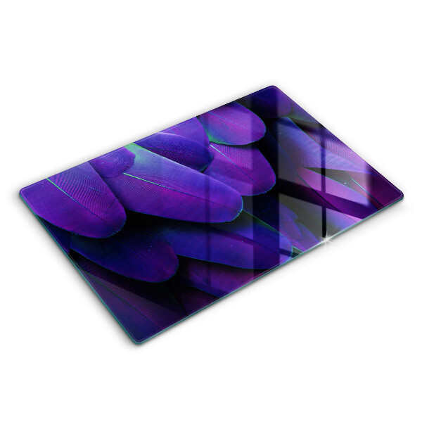 Chopping board glass Neon feathers