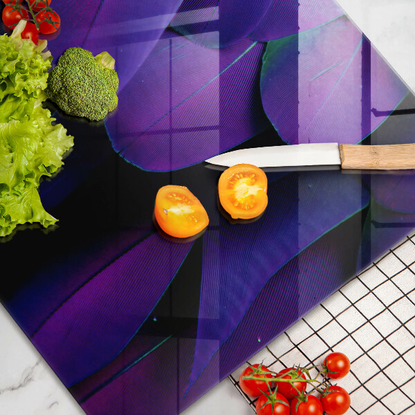 Chopping board glass Neon feathers