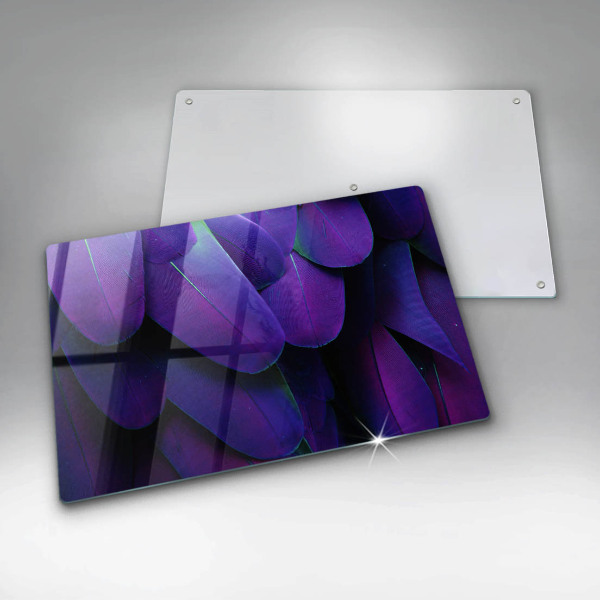 Chopping board glass Neon feathers