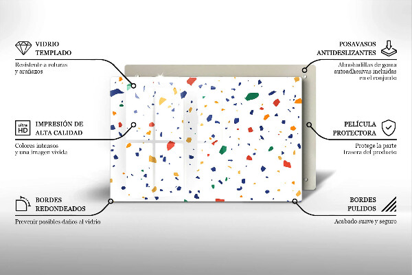 Chopping board glass Colored gres