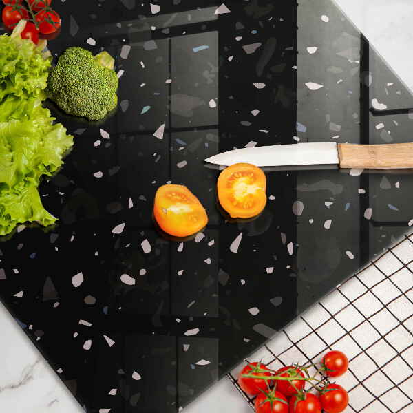 Chopping board glass Dark stone