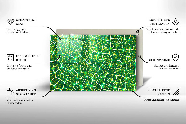 Chopping board glass Leaf structure