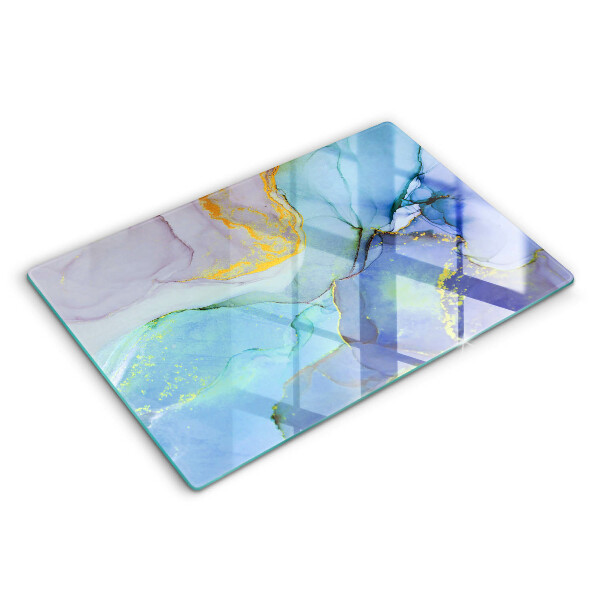 Chopping board glass Cracked stone gold