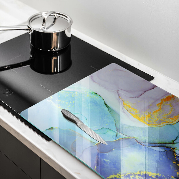 Chopping board glass Cracked stone gold