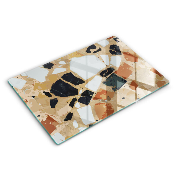 Chopping board glass Decorative stones