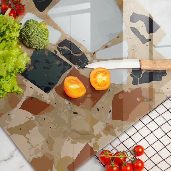 Chopping board glass Decorative stones