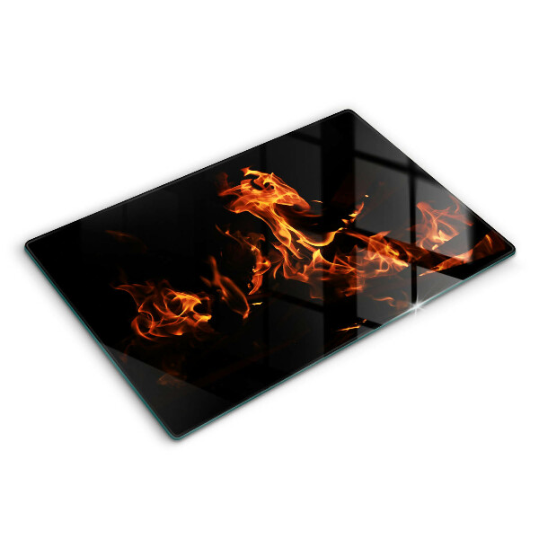 Chopping board glass Fire flame