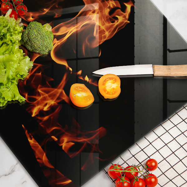 Chopping board glass Fire flame
