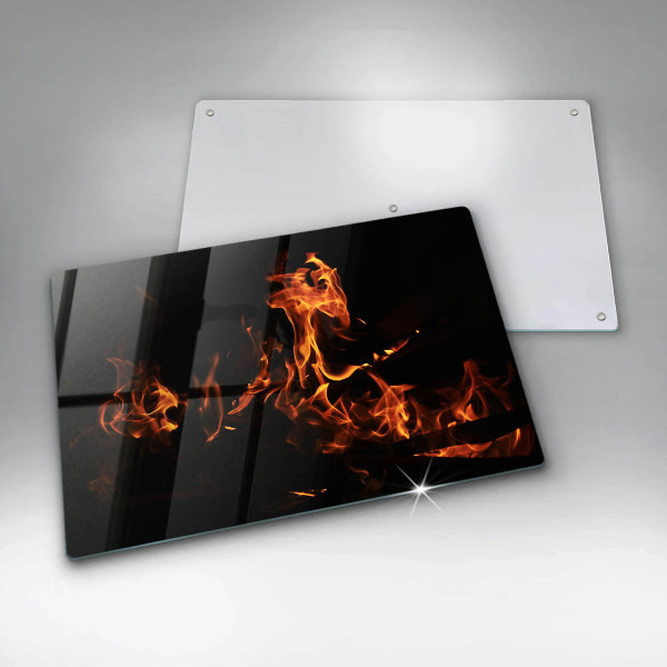 Chopping board glass Fire flame