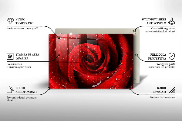 Cutting board Rose flower petals