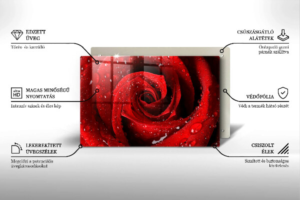 Cutting board Rose flower petals