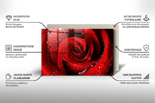 Cutting board Rose flower petals