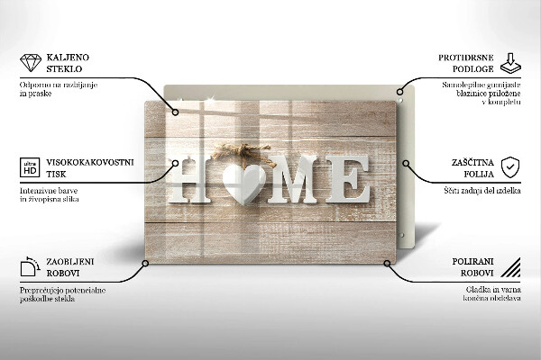 Cutting board Boards and the inscription Home