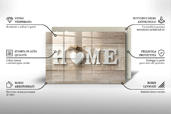 Cutting board Boards and the inscription Home