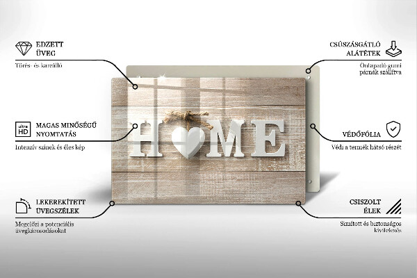 Cutting board Boards and the inscription Home