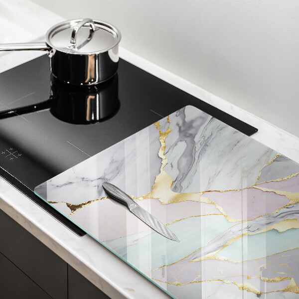 Chopping board glass Pastel marble