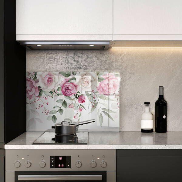 Chopping board glass Watercolor roses