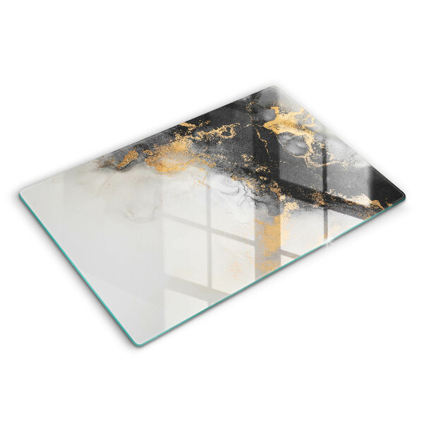 Chopping board glass Abstraction with gold