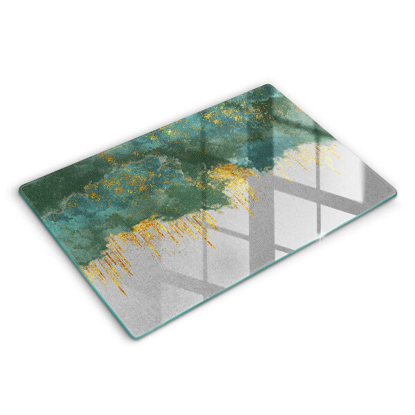 Chopping board glass Abstraction with gold