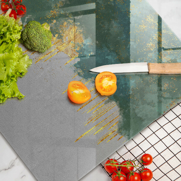 Chopping board glass Abstraction with gold