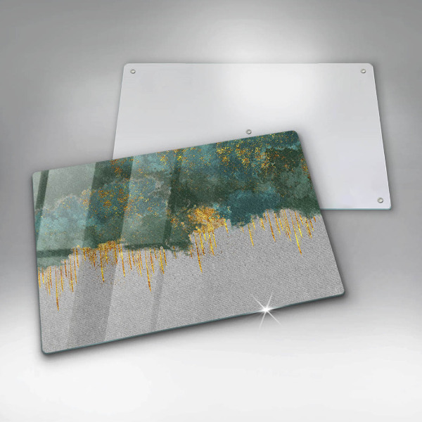 Chopping board glass Abstraction with gold