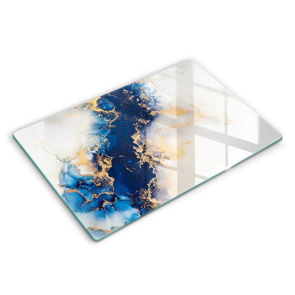 Chopping board glass Abstraction with blue