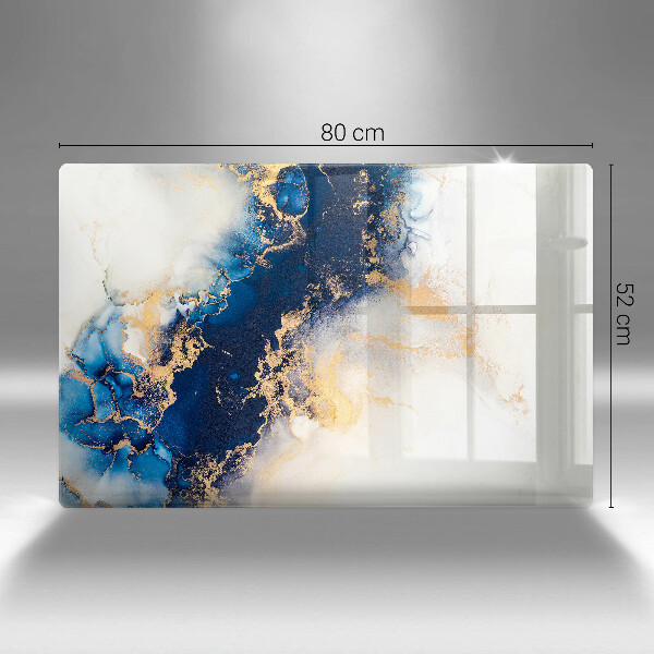 Chopping board glass Abstraction with blue