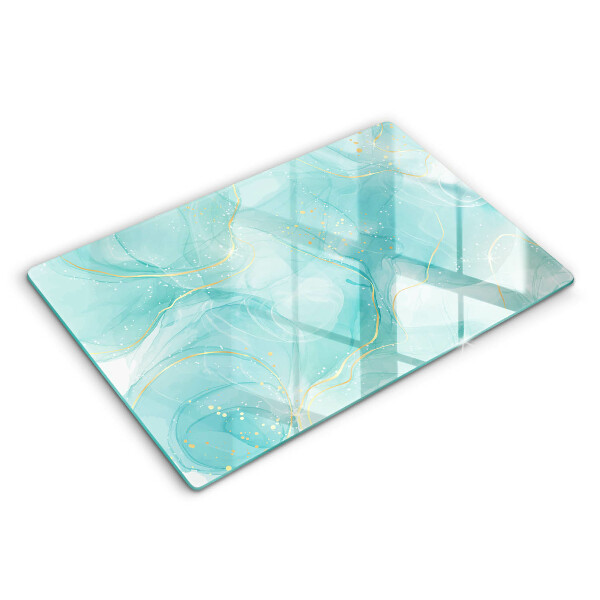 Cutting board Blue-gold abstraction