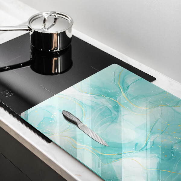 Cutting board Blue-gold abstraction