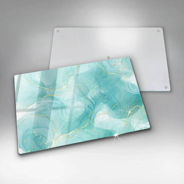 Cutting board Blue-gold abstraction