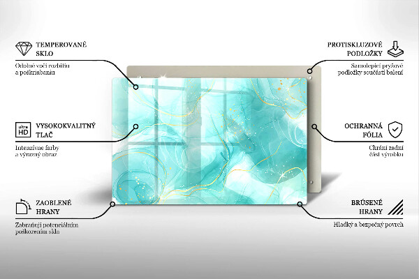 Cutting board Blue-gold abstraction