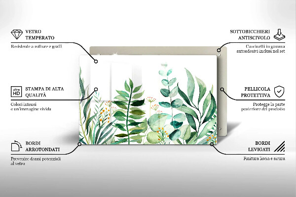 Cutting board Plant leaves illustration