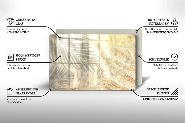 Worktop saver Palm sand and leaves