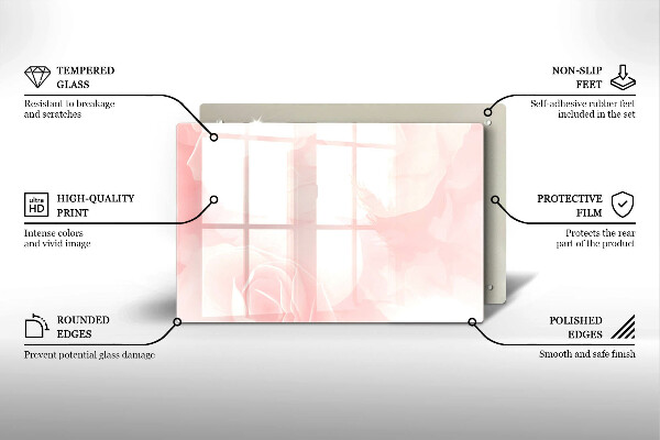 Worktop saver Pastel background roses