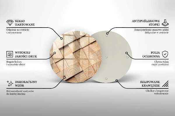 Chopping board glass Wooden squares