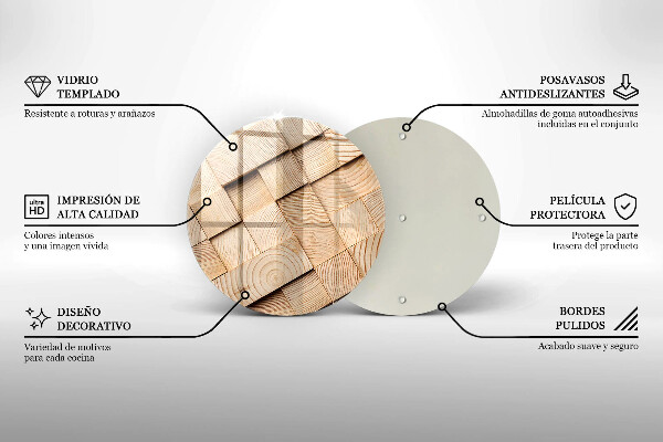 Chopping board glass Wooden squares